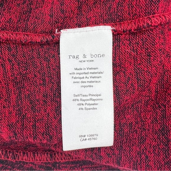 Rag & Bone Hudson Long Sleeve Shirt Red Space Dye Top size Medium - Picture 6 of 6